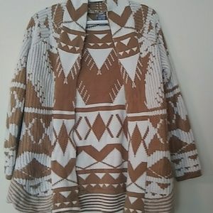 Tan and white sweater